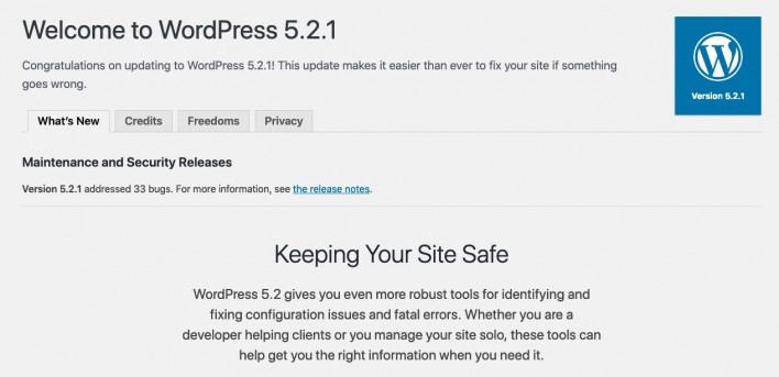 WordPress successful update!